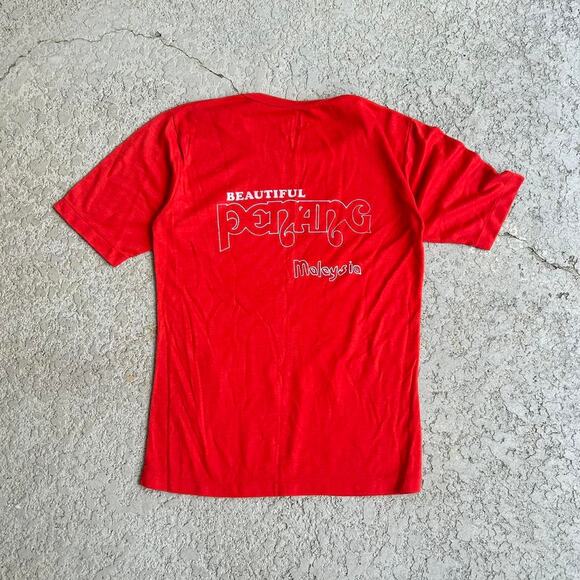 True Vintage 80s Penang Maylasia Paper Thin Tee. Sz S - Picture 3 of 5